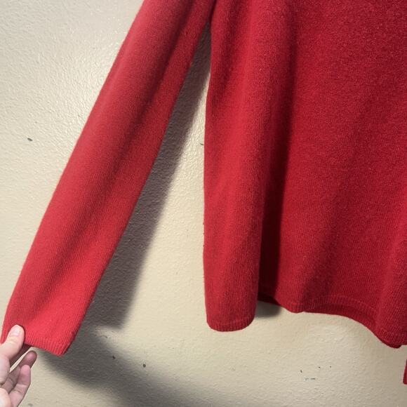peck and peck 100% cashmere sweater Small Red Cold Shoulder Quiet Luxury Womens - Picture 5 of 5